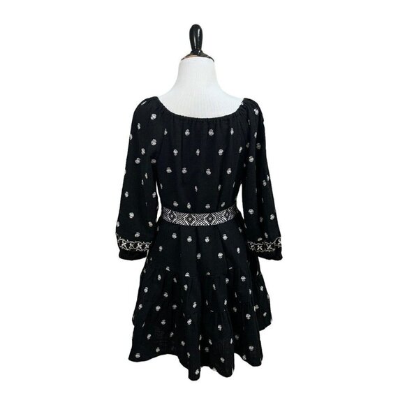 A Loves A Women's S Small Prairie Mini Dress Belted Puff Sleeves Embroidered - Picture 7 of 9
